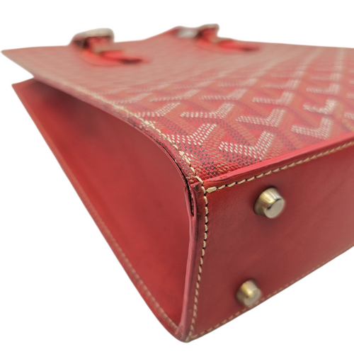 Comoros  Red Tote Bag in Coated Canvas Silver hardware