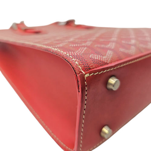 Comoros  Red Tote Bag in Coated Canvas Silver hardware