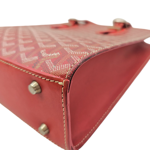 Comoros  Red Tote Bag in Coated Canvas Silver hardware