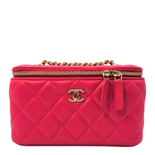 Vanity Pink Crossbody Bag in Lambskin Light Gold hardware