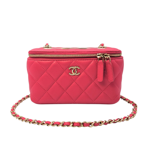 Vanity Pink Crossbody Bag in Lambskin Light Gold hardware