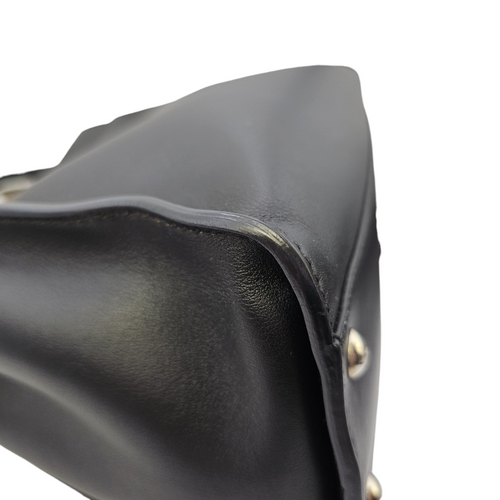 Peekaboo Black Top Handle Bag in Calfskin Silver hardware