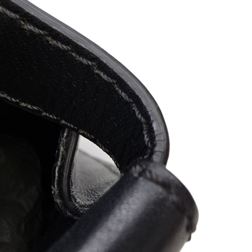 Peekaboo Black Top Handle Bag in Calfskin Silver hardware