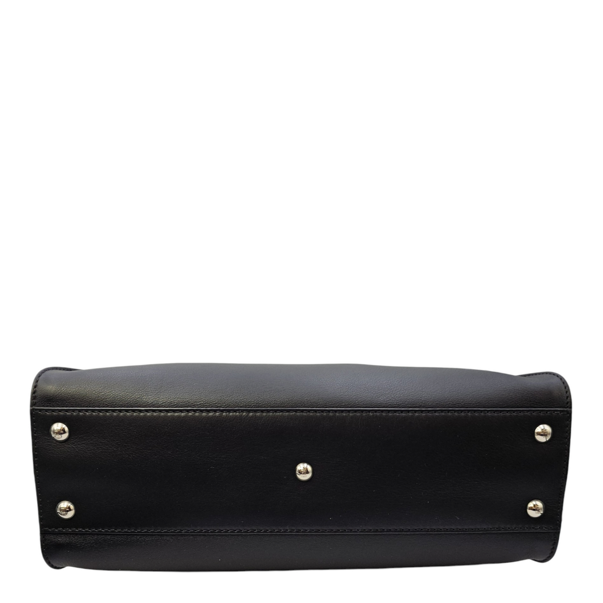 Peekaboo Black Top Handle Bag in Calfskin Silver hardware