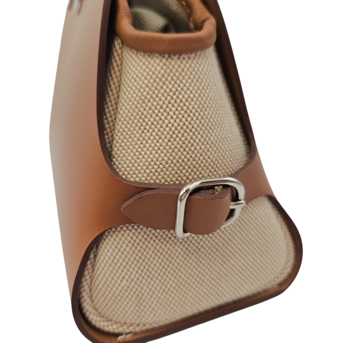 Tablier Sellier  Fauve/Gold/Ecru-beige in Vache Hunter/Swift/Toile Palladium hardware