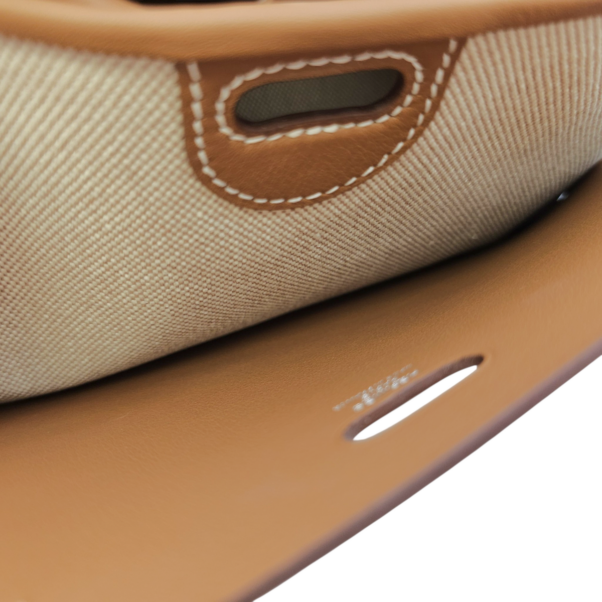 Tablier Sellier  Fauve/Gold/Ecru-beige in Vache Hunter/Swift/Toile Palladium hardware