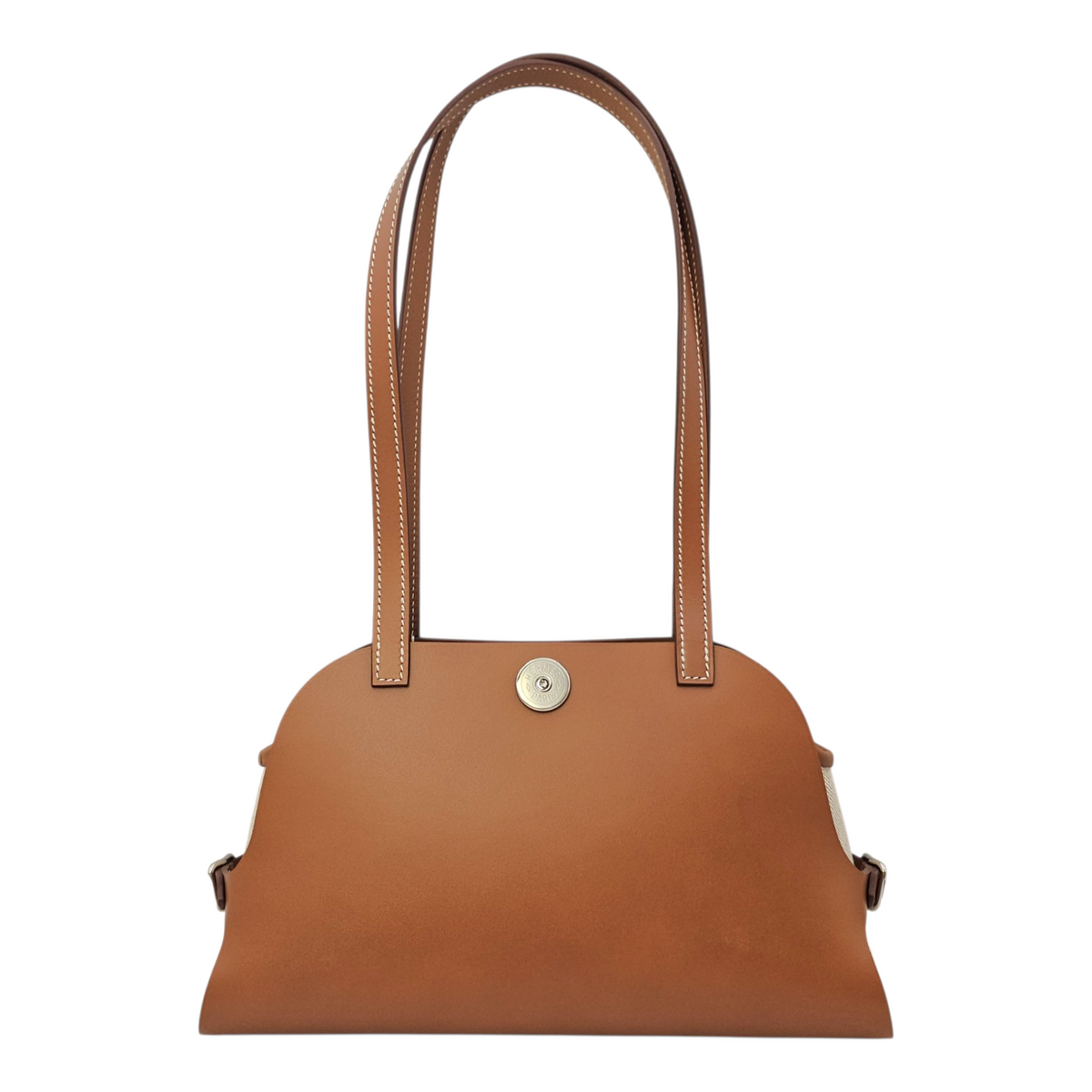 Tablier Sellier  Fauve/Gold/Ecru-beige in Vache Hunter/Swift/Toile Palladium hardware