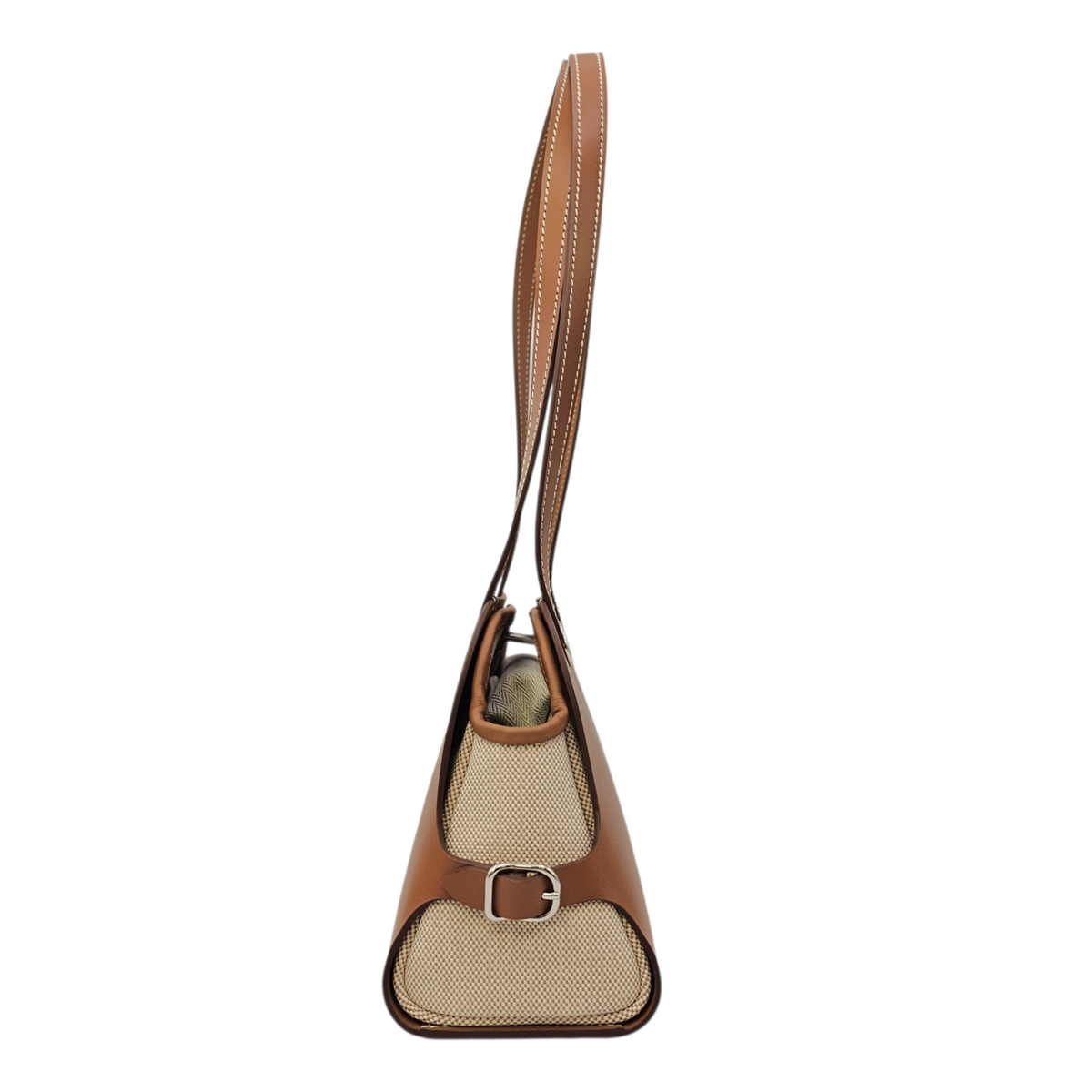 Tablier Sellier  Fauve/Gold/Ecru-beige in Vache Hunter/Swift/Toile Palladium hardware