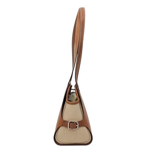 Tablier Sellier  Fauve/Gold/Ecru-beige in Vache Hunter/Swift/Toile Palladium hardware