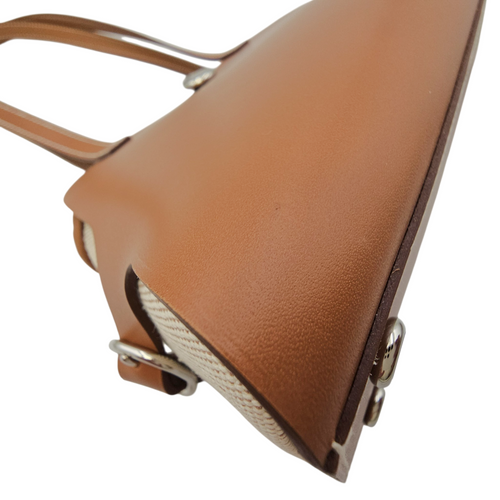 Tablier Sellier  Fauve/Gold/Ecru-beige in Vache Hunter/Swift/Toile Palladium hardware