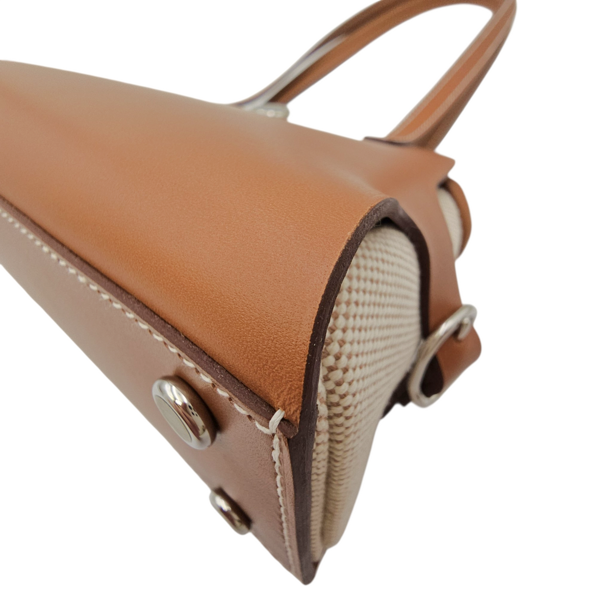 Tablier Sellier  Fauve/Gold/Ecru-beige in Vache Hunter/Swift/Toile Palladium hardware