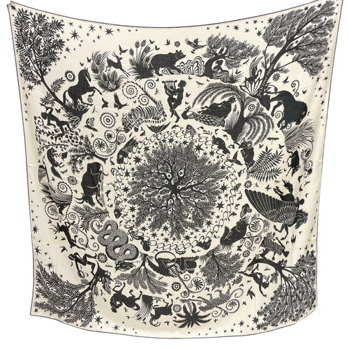 Sous le Charme d'Orphee Shawl 140 Noir/Blanc Shawl