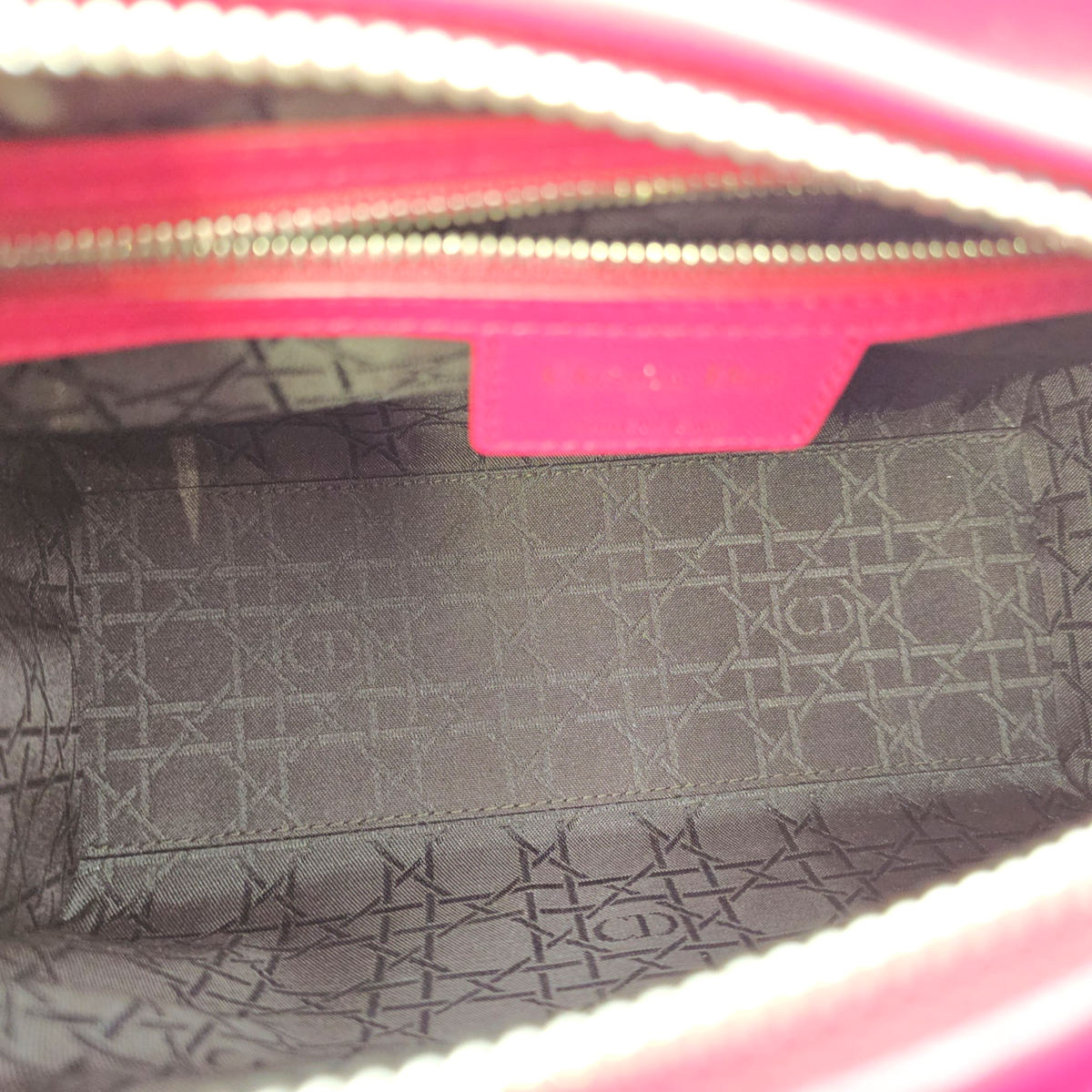 Lady Dior Red Top Handle Bag in Lambskin Silver hardware