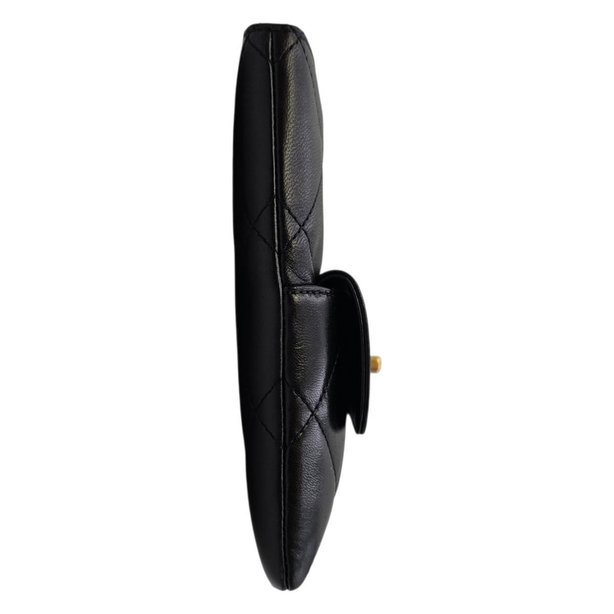 Clutch with Chain  24 Black Top Handle Bag in Lambskin Gold hardware