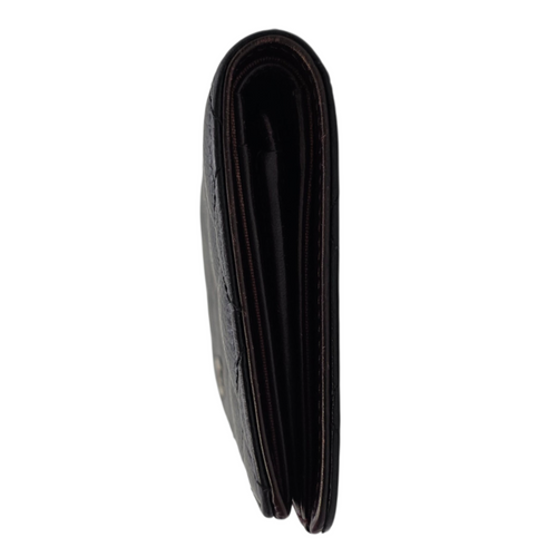 Bi Fold  Black Wallet in Caviar Leather Silver hardware