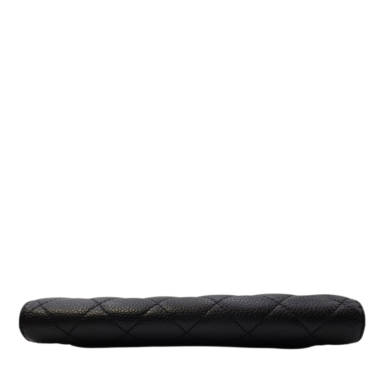 Bi Fold  Black Wallet in Caviar Leather Silver hardware