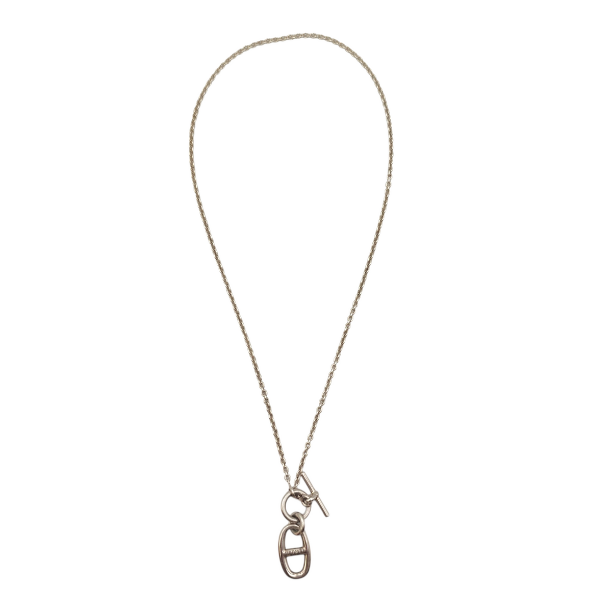Chaine d'ancre pendant Necklace  Silver hardware
