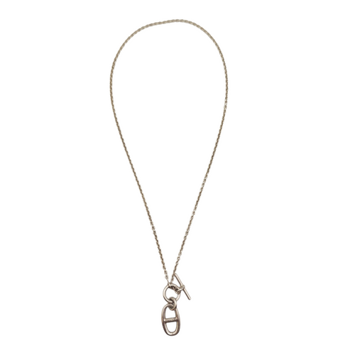 Chaine d'ancre pendant Necklace  Silver hardware