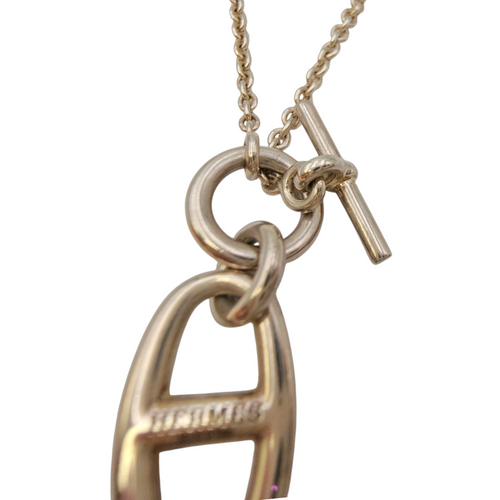 Chaine d'ancre pendant Necklace  Silver hardware