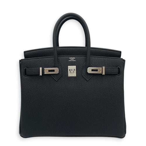 Birkin 25 Noir in Togo Palladium hardware
