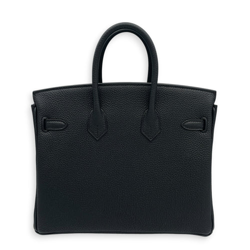 Birkin 25 Noir in Togo Palladium hardware