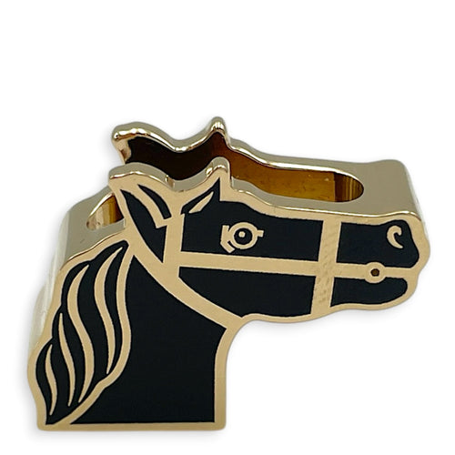 Quadrige Twilly Ring Black Charm Permabrass hardware