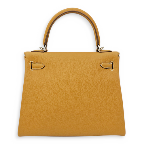 Kelly 25 Naturel Sable in Togo Palladium hardware
