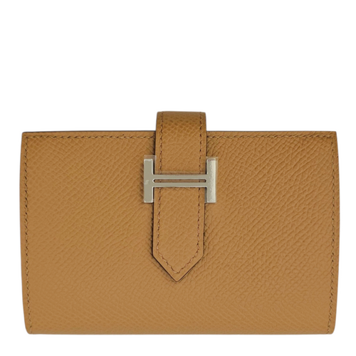 Bearn Mini Wallet  Biscuit Card Holder in Epsom Palladium hardware