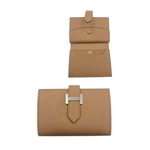 Bearn Mini Wallet  Biscuit Card Holder in Epsom Palladium hardware