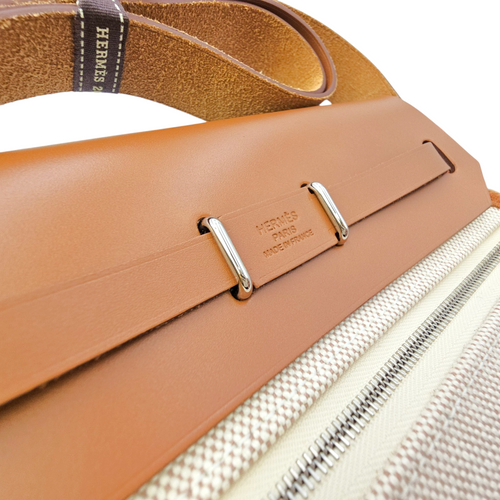Herbag 20 Fauve/Beige-Ecru in Vache Hunter/Toile Palladium hardware