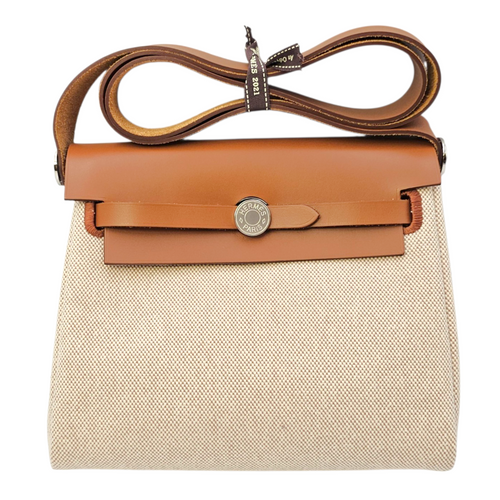 Herbag 20 Fauve/Beige-Ecru in Vache Hunter/Toile Palladium hardware