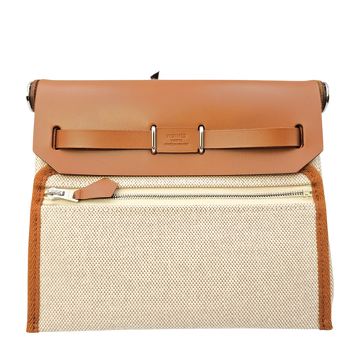 Herbag 20 Fauve/Beige-Ecru in Vache Hunter/Toile Palladium hardware