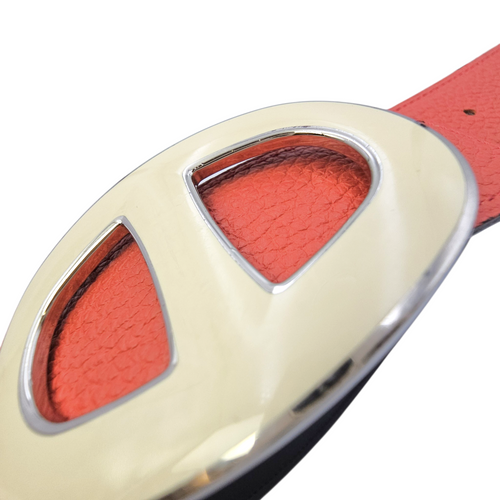 Chaine d'ancre Belt Kit. 32mm by 80cm Rouge/Noir Belt in Togo Lacquered Metal hardware