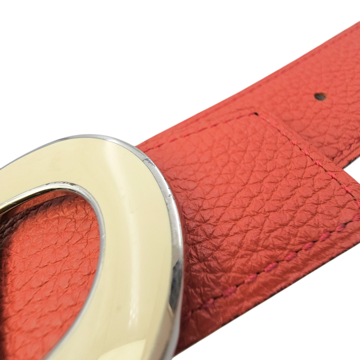 Chaine d'ancre Belt Kit. 32mm by 80cm Rouge/Noir Belt in Togo Lacquered Metal hardware