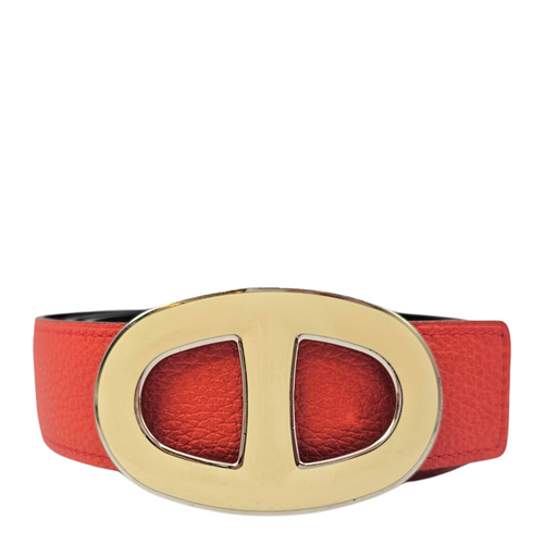 Chaine d'ancre Belt Kit. 32mm by 80cm Rouge/Noir Belt in Togo Lacquered Metal hardware