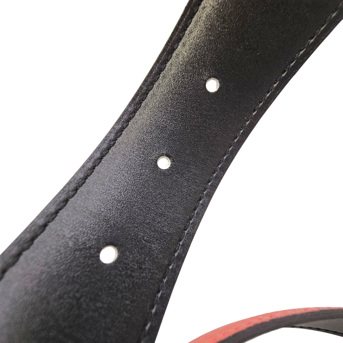 Chaine d'ancre Belt Kit. 32mm by 80cm Rouge/Noir Belt in Togo Lacquered Metal hardware