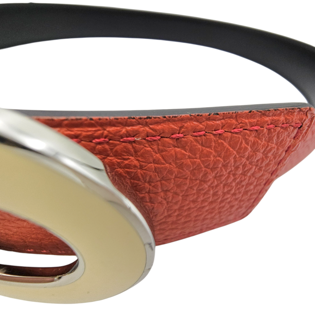 Chaine d'ancre Belt Kit. 32mm by 80cm Rouge/Noir Belt in Togo Lacquered Metal hardware