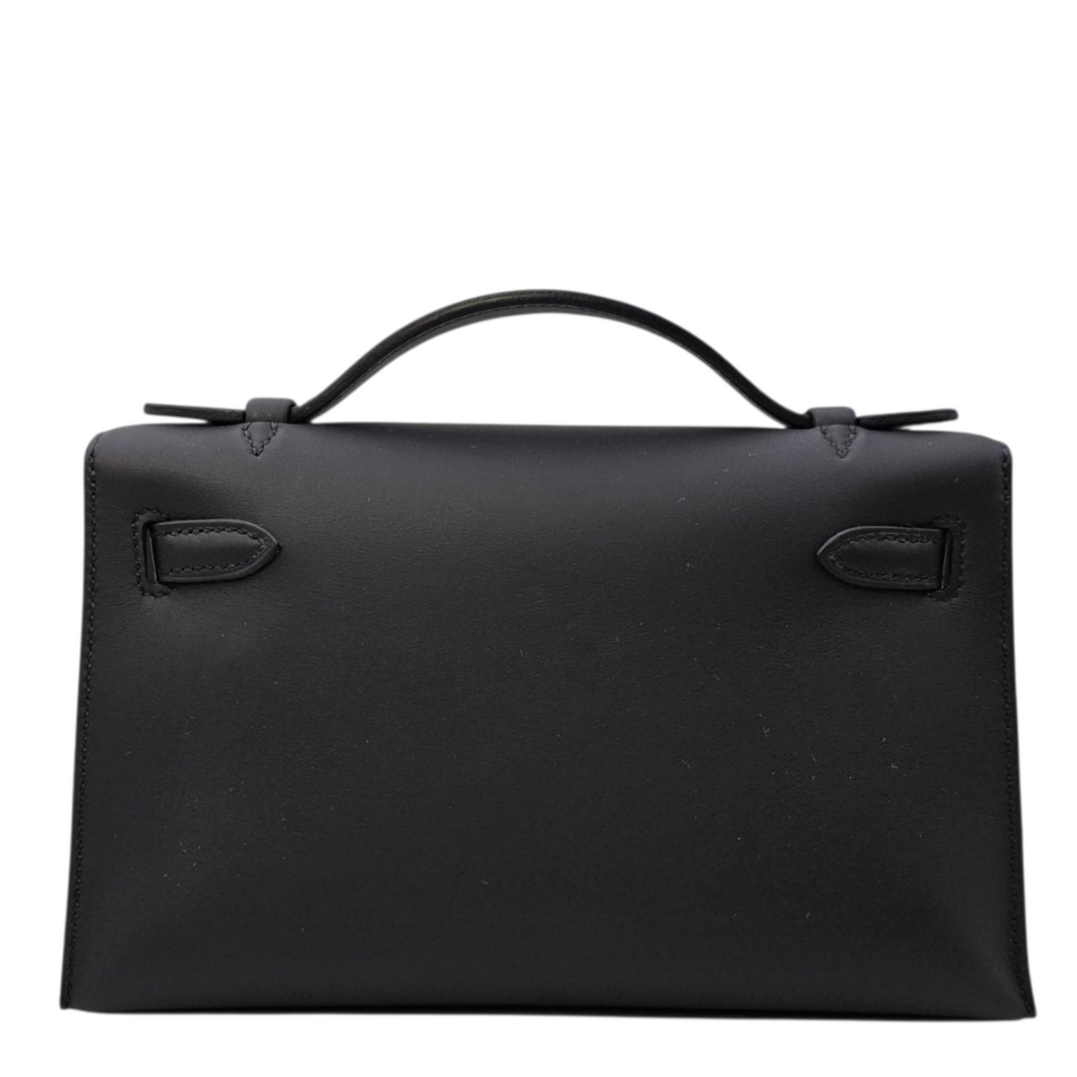 Kelly Pochette Mini Noir in Swift Gold hardware