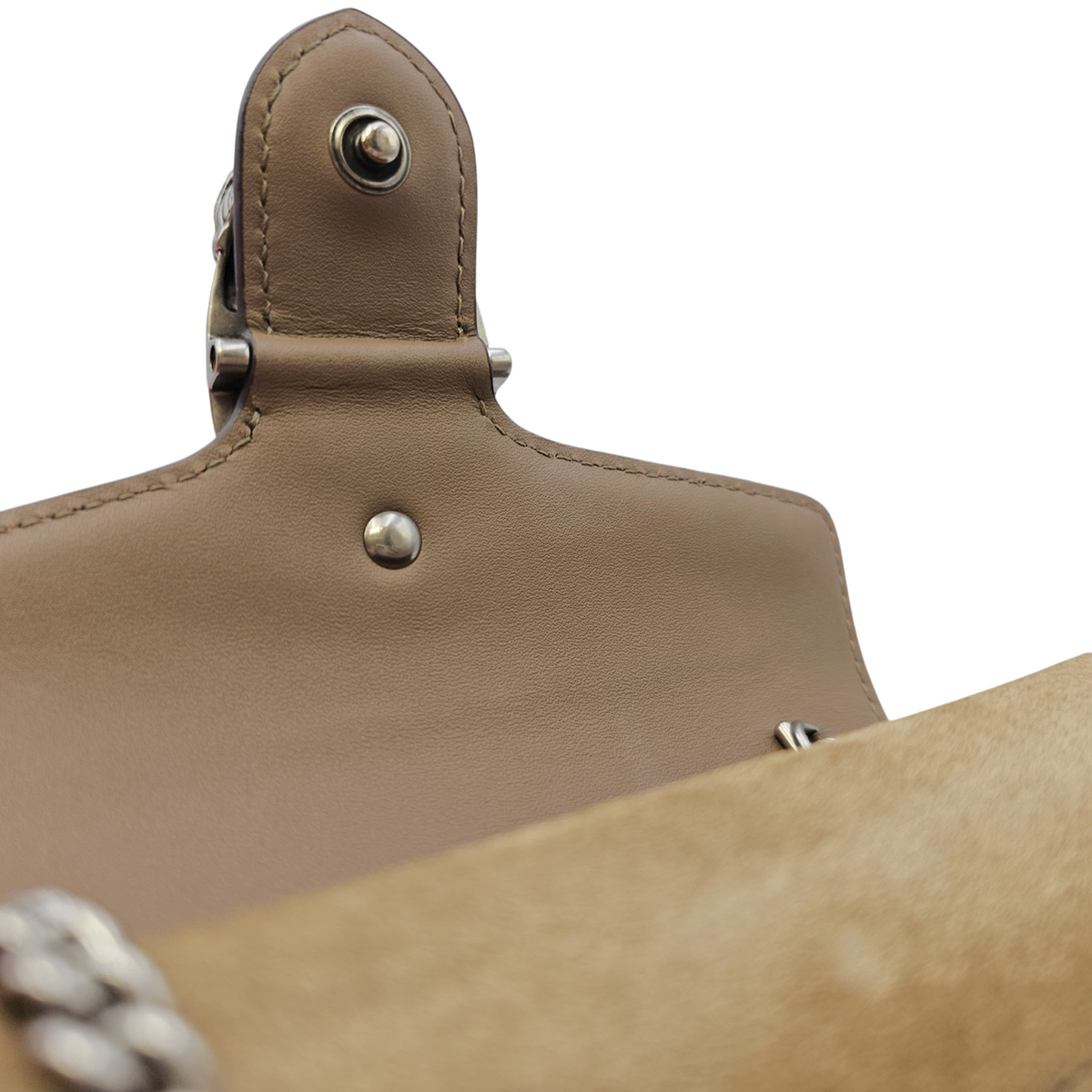 Dionysus 16cm Beige Crossbody Bag in Coated Canvas Silver hardware