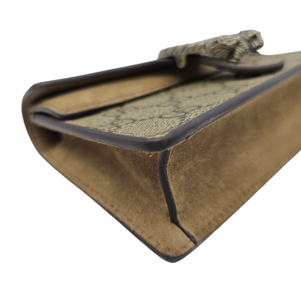Dionysus 16cm Beige Crossbody Bag in Coated Canvas Silver hardware