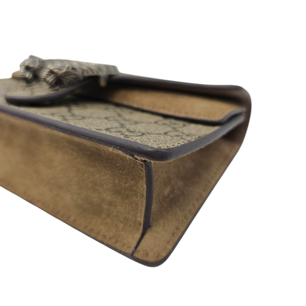 Dionysus 16cm Beige Crossbody Bag in Coated Canvas Silver hardware