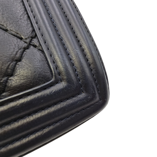 Boy 30 Black Shoulder Bag in Calfskin Ruthenium hardware