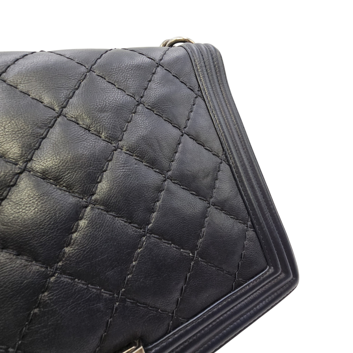 Boy 30 Black Shoulder Bag in Calfskin Ruthenium hardware