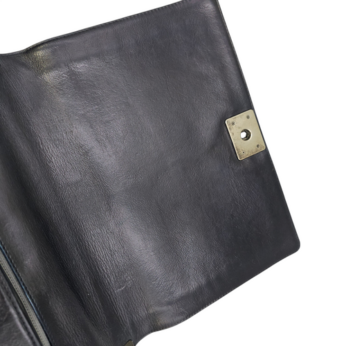 Boy 30 Black Shoulder Bag in Calfskin Ruthenium hardware