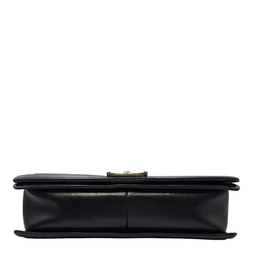 Boy 30 Black Shoulder Bag in Calfskin Ruthenium hardware