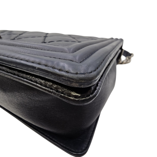 Boy 30 Black Shoulder Bag in Calfskin Ruthenium hardware