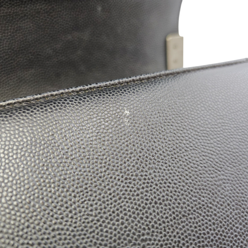 Boy 25 Black Shoulder Bag in Caviar Leather Ruthenium hardware
