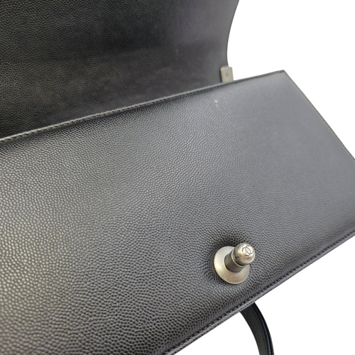 Boy 25 Black Shoulder Bag in Caviar Leather Ruthenium hardware