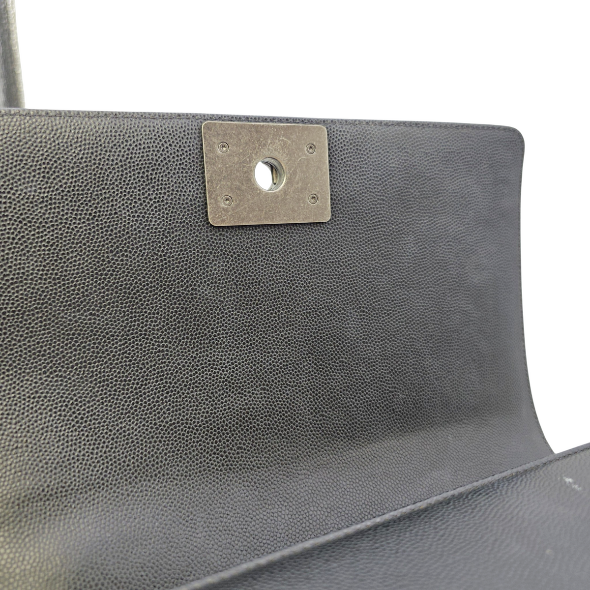Boy 25 Black Shoulder Bag in Caviar Leather Ruthenium hardware