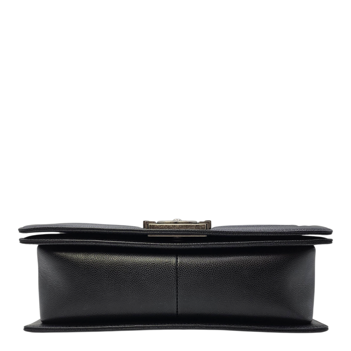 Boy 25 Black Shoulder Bag in Caviar Leather Ruthenium hardware